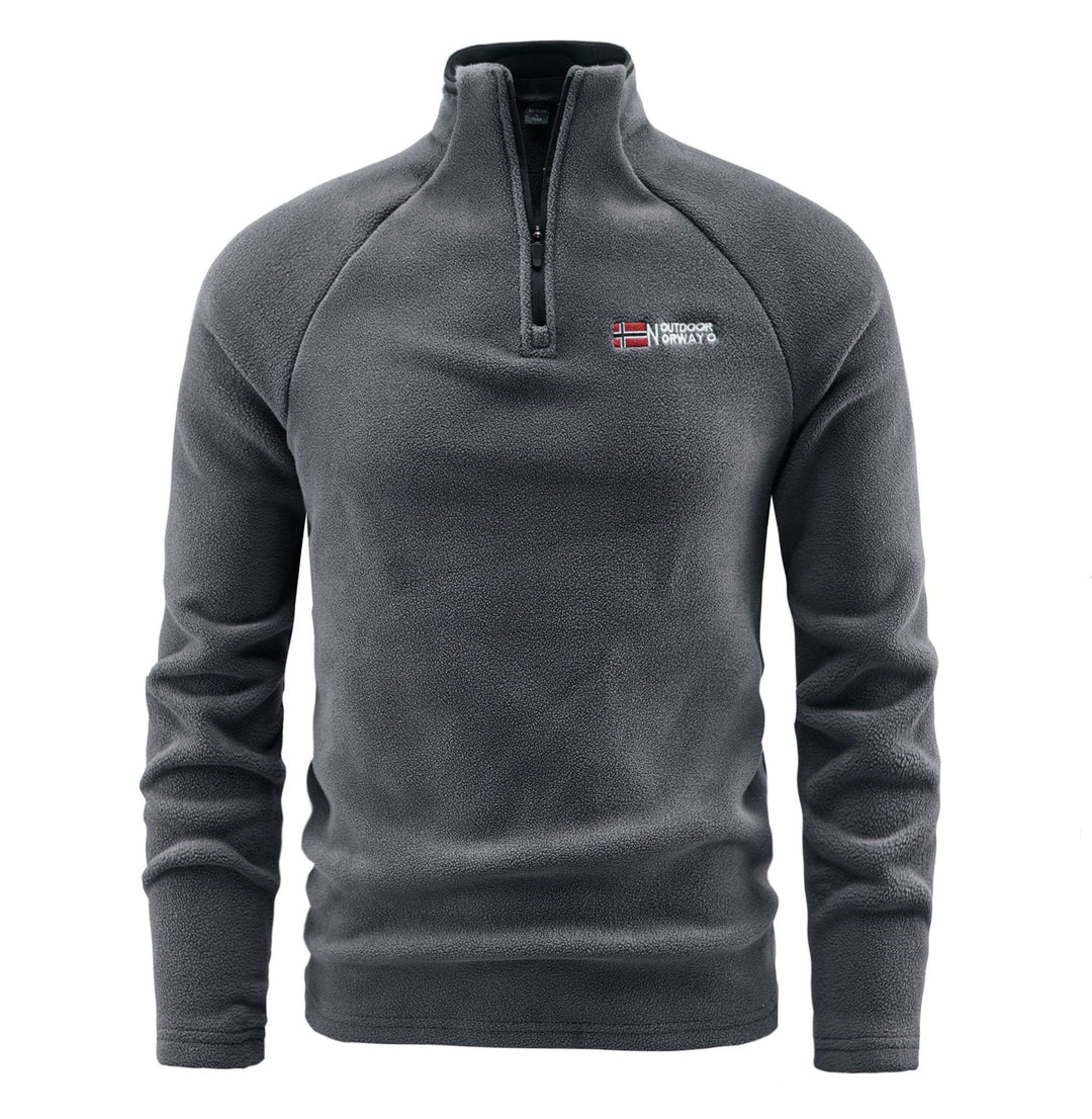 Herren Fleece-Pullover mit halbem Reißverschluss und hohem Stehkragen Shop Nory