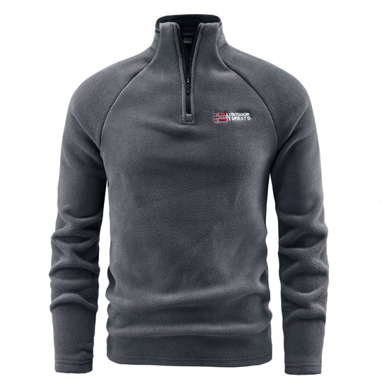 Herren Fleece-Pullover mit halbem Reißverschluss und hohem Stehkragen Shop Nory