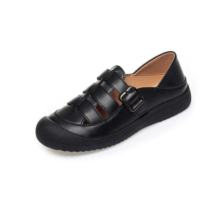 Damen Komfortable Lederschuhe mit modischem Schnallen-Detail