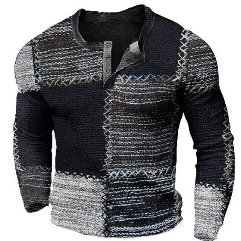 Herren Sportliches Langarmshirt mit Knopfleiste Shop Nory