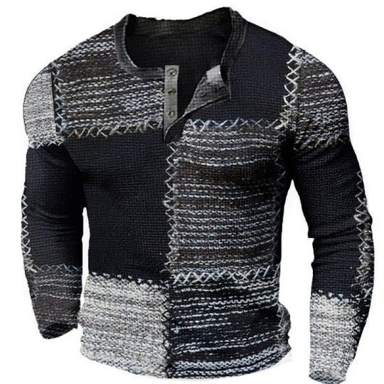 Herren Sportliches Langarmshirt mit Knopfleiste Shop Nory