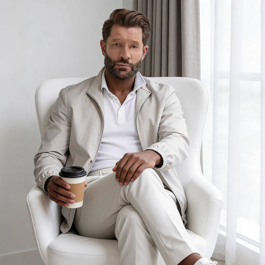 Herren Leichte Zip-Übergangsjacke mit Stehkragen und minimalen Nähten Shop Nory