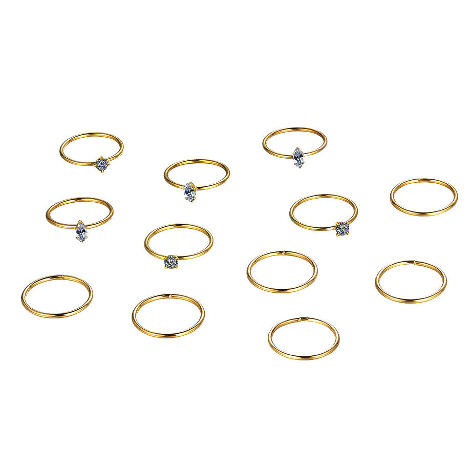 Damen Ring-Set mit funkelnden Zirkonia-Steinen und elegantem Design Shop Nory