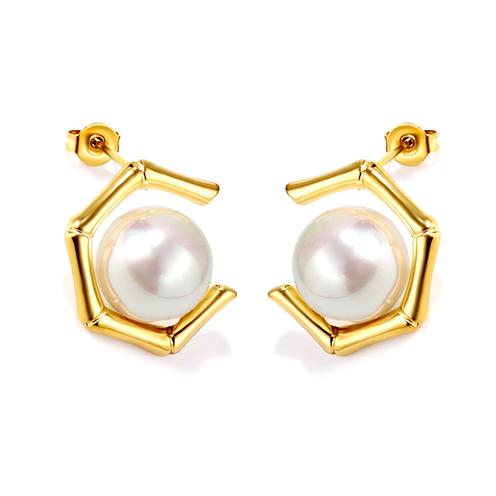 Damen Ohrstecker mit funkelnden Zirkonia und eleganten Perlenakzenten Shop Nory