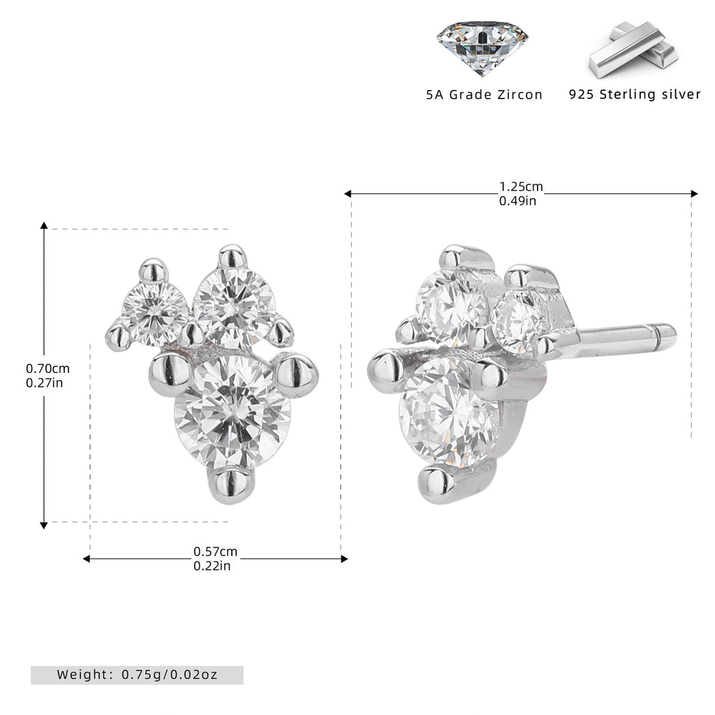 Damen Ohrstecker mit funkelnden 5A Zirkonsteinen und hochwertigem 925 Sterling Silber Shop Nory