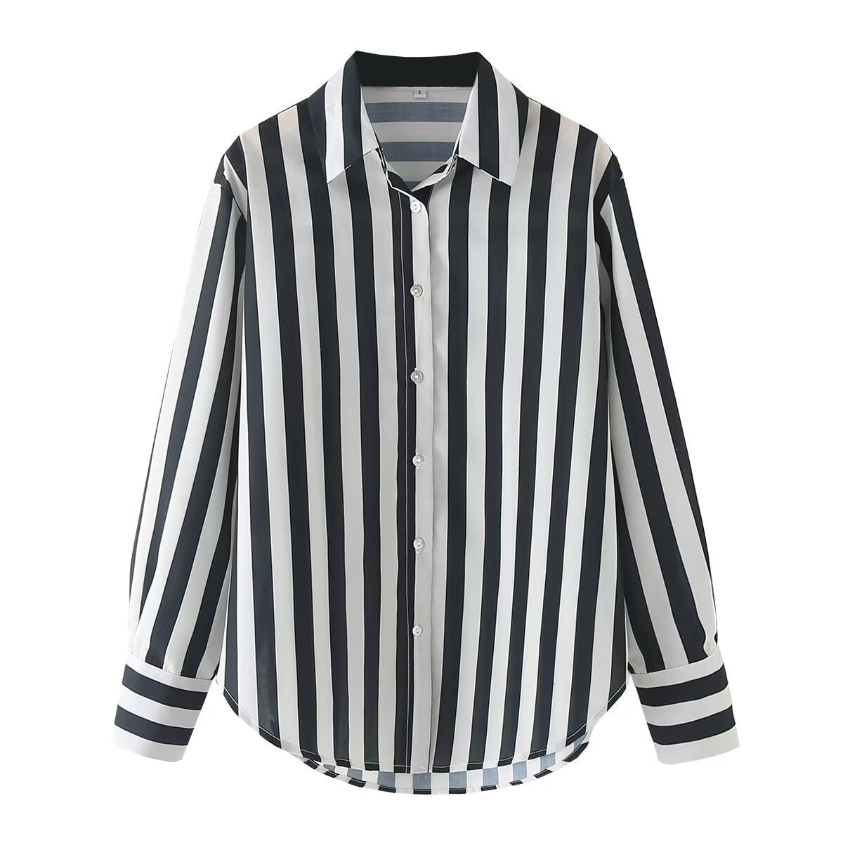 Damen elegante Bluse mit modernem Streifenmuster und klassischem Kragen