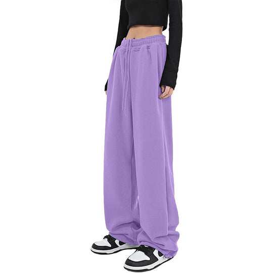 Damen nan lockerfallende Palazzohose aus Sweat mit hochgeschnittenem Komfortbund, Tunnelzug und seitlichen Eingrifftaschen Shop Nory