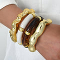 Damen Armreifen-Set mit eleganten strukturierten Designs Shop Nory