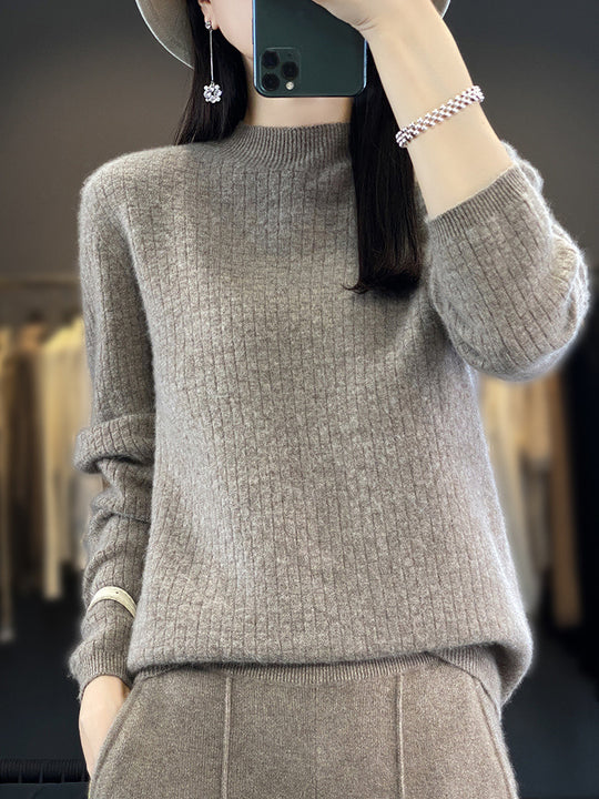 Damen Weicher Boxy-Mockneckpullover im Mohair-Look mit feiner Kastenrippenstruktur Shop Nory