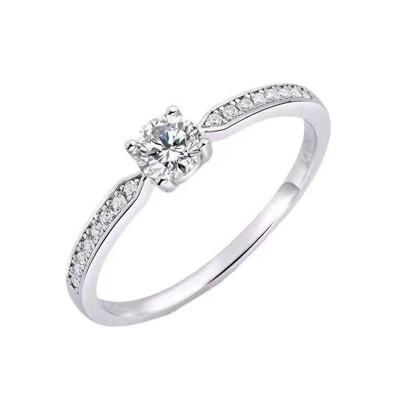 Damen eleganter Zirkonia Solitärring mit filigraner Fassung Shop Nory