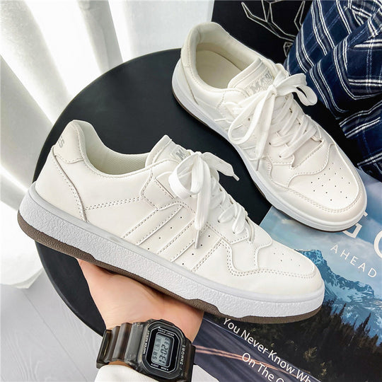 Unisex Klassische Low-Top Freizeit-Sneaker aus glattem Kunstleder mit gepolsterter Innensohle und robustem Cupsohlenprofil Shopy Nory
