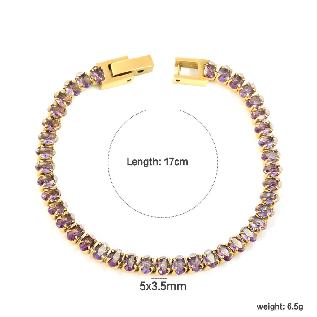 Damen Armband mit funkelnden Zirkonia und eleganter Goldbeschichtung Shop Nory