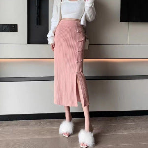 Damen Eleganter und raffinierter Strickrock mit Seitenschlitz Shop Nory