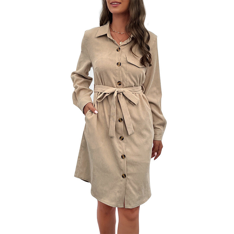 Damen Hemdblusenkleid mit Gürtel Shop Nory