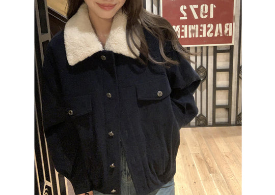 Damen Übergangsjacke mit Kunstfellkragen Shop Nory
