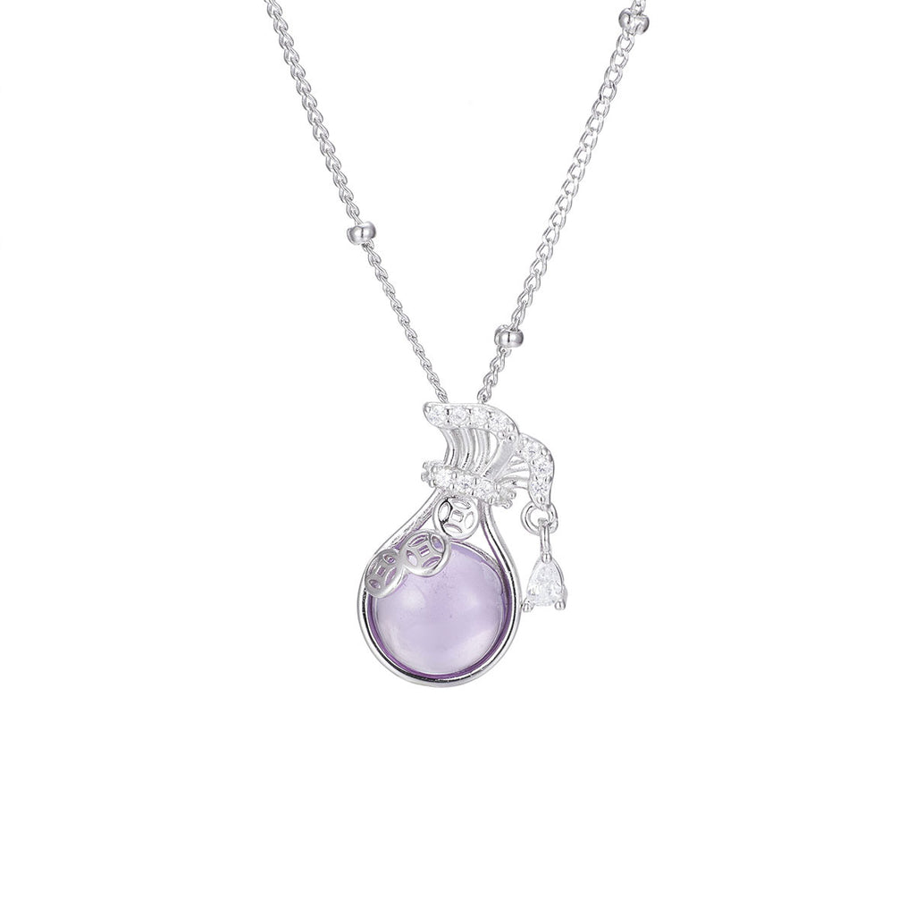 Damen elegante Halskette mit kunstvollem Anhänger und funkelnden Zirkonia Shop Nory