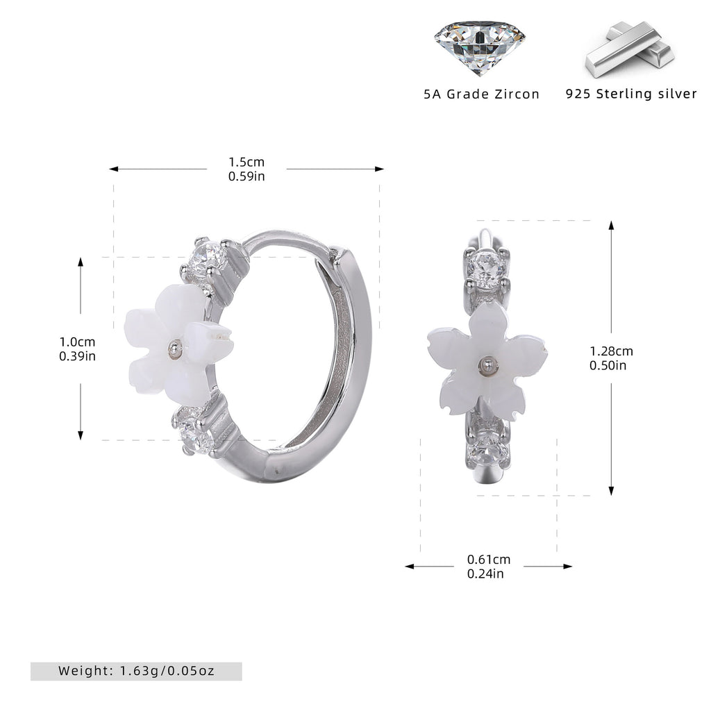 Damen Ohrhänger mit blütenförmigem Design und funkelnden Zirkon-Akzenten Shop Nory
