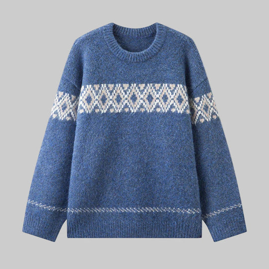 Damen nan Norwegerpullover aus Wollmix mit Rundhalsausschnitt und traditionellem Fair-Isle-Yoke Shop Nory