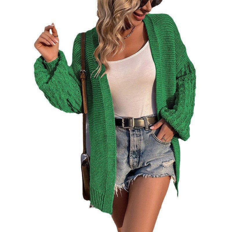 Damen Strickjacke mit lockerer Passform und großen Ärmeln Shopnory