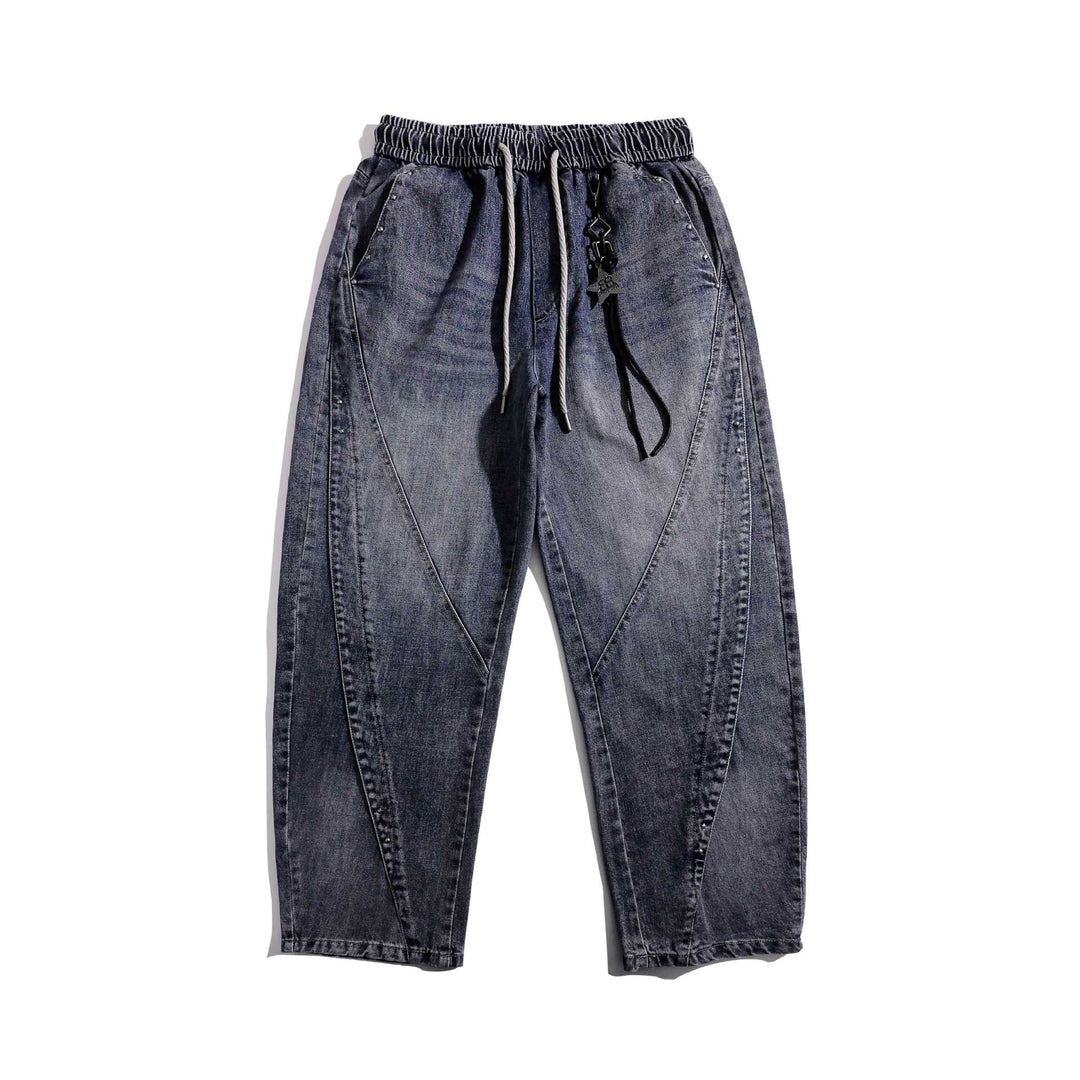 Damen Jeans-Jogger mit elastischem Bund, Ziernähten und Karabiner‑Detail Shop Nory