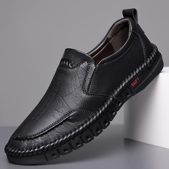 Herren Elegante Leder-Slipper mit geflochtener Sohleneinfassung und flexibler Soft-Profilsohle Shop Nory