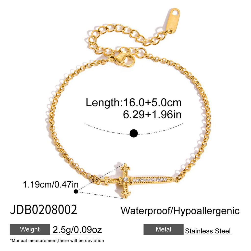 Damen Armband mit funkelndem Kreuzdesign und hypoallergener Verarbeitung Shop Nory