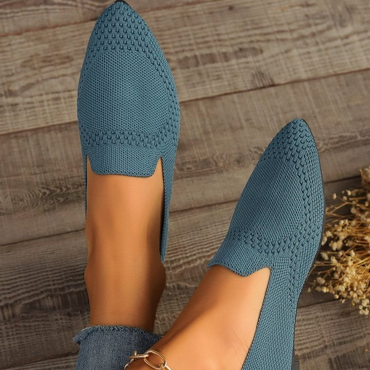 Damen bequeme Slipper mit atmungsaktivem Strickdesign