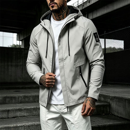 Herren Wasserabweisende Softshell-Jacke mit Kapuze und verdecktem Reißverschluss Shop Nory