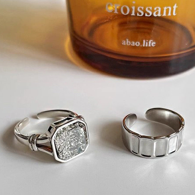 Damen eleganter und funkelnder Ring mit hexagonaler Fassung Shop Nory