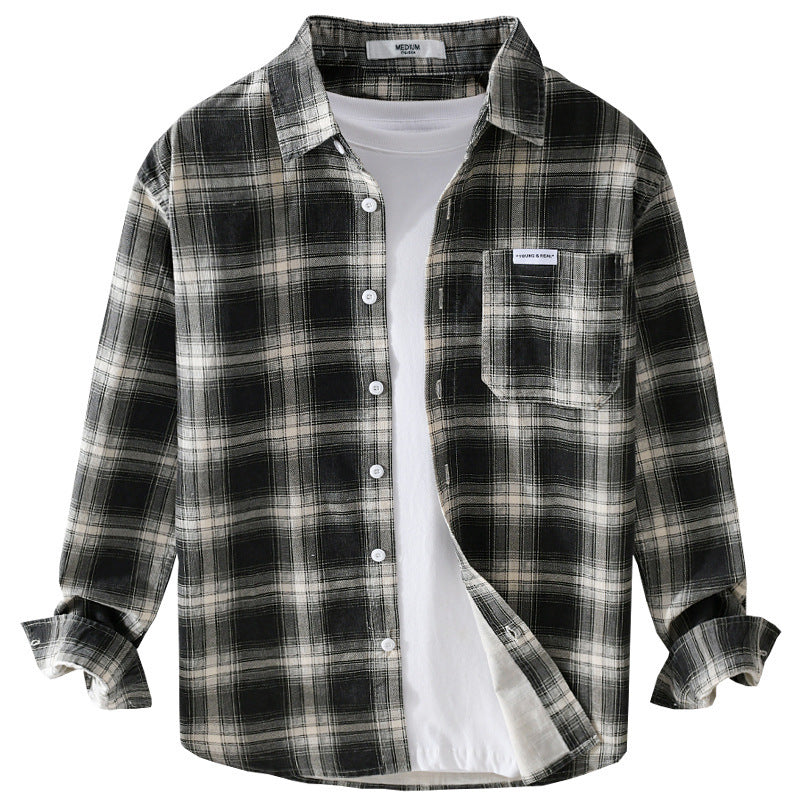 Herren Kariertes Flanellhemd im Overshirt‑Stil mit Brusttasche und Relaxed‑Fit Shop Nory