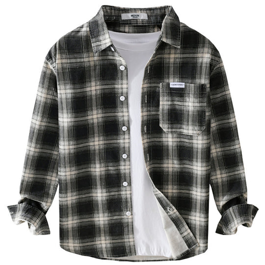 Herren Kariertes Flanellhemd im Overshirt‑Stil mit Brusttasche und Relaxed‑Fit Shop Nory