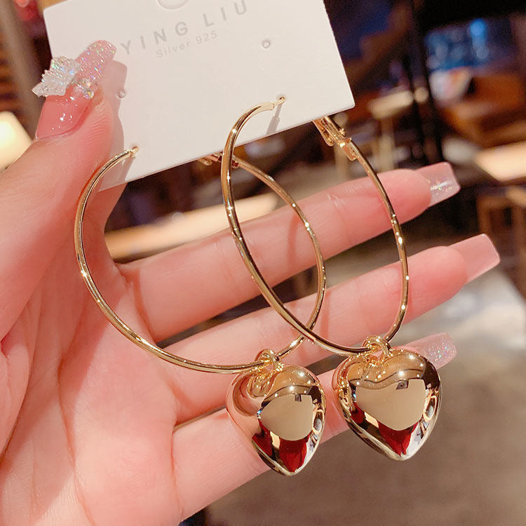 Damen Ohrhänger mit herzförmigen Zirkonia-Anhängern Shop Nory