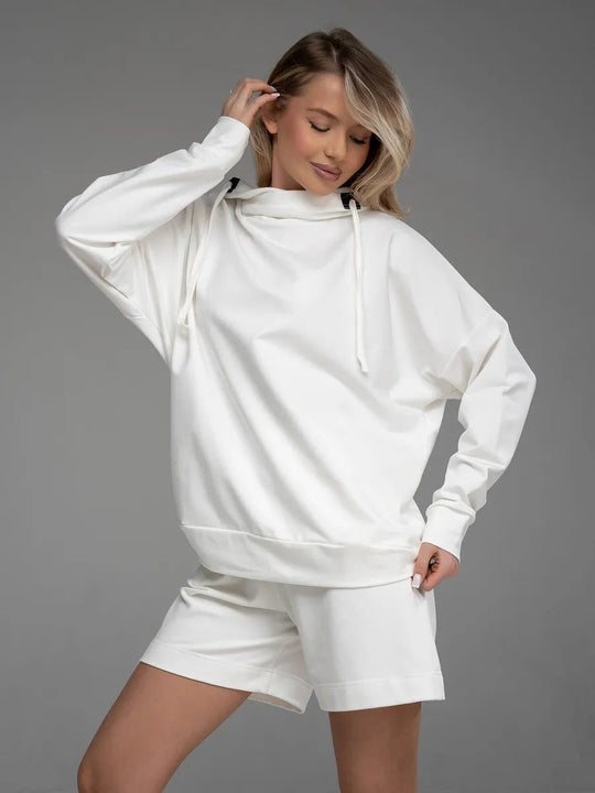 Damen lässiges Oversized Hoodie und Shorts Set Shopnory