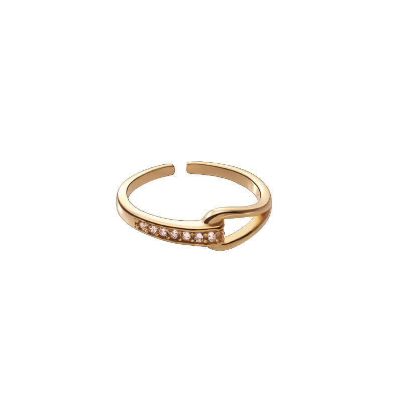Damen dezenter Edelstahlring mit funkelndem Zirkonia-Streifen Shop Nory