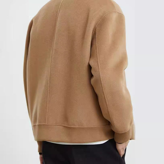 Herren Boxy Wollmix-Zipjacke mit verdeckter Knopfleiste und runden aufgesetzten Taschen Shop Nory