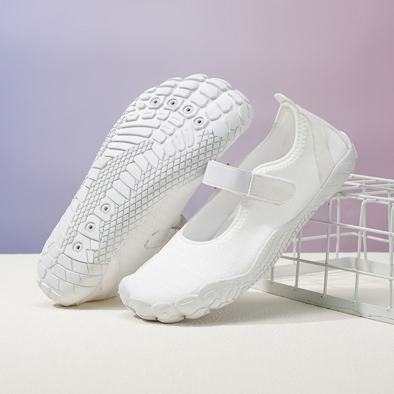 Damen Leichter Strick-Mary-Jane-Slipper mit Klettverschluss und flexibler Barfußsohle Shop Nory