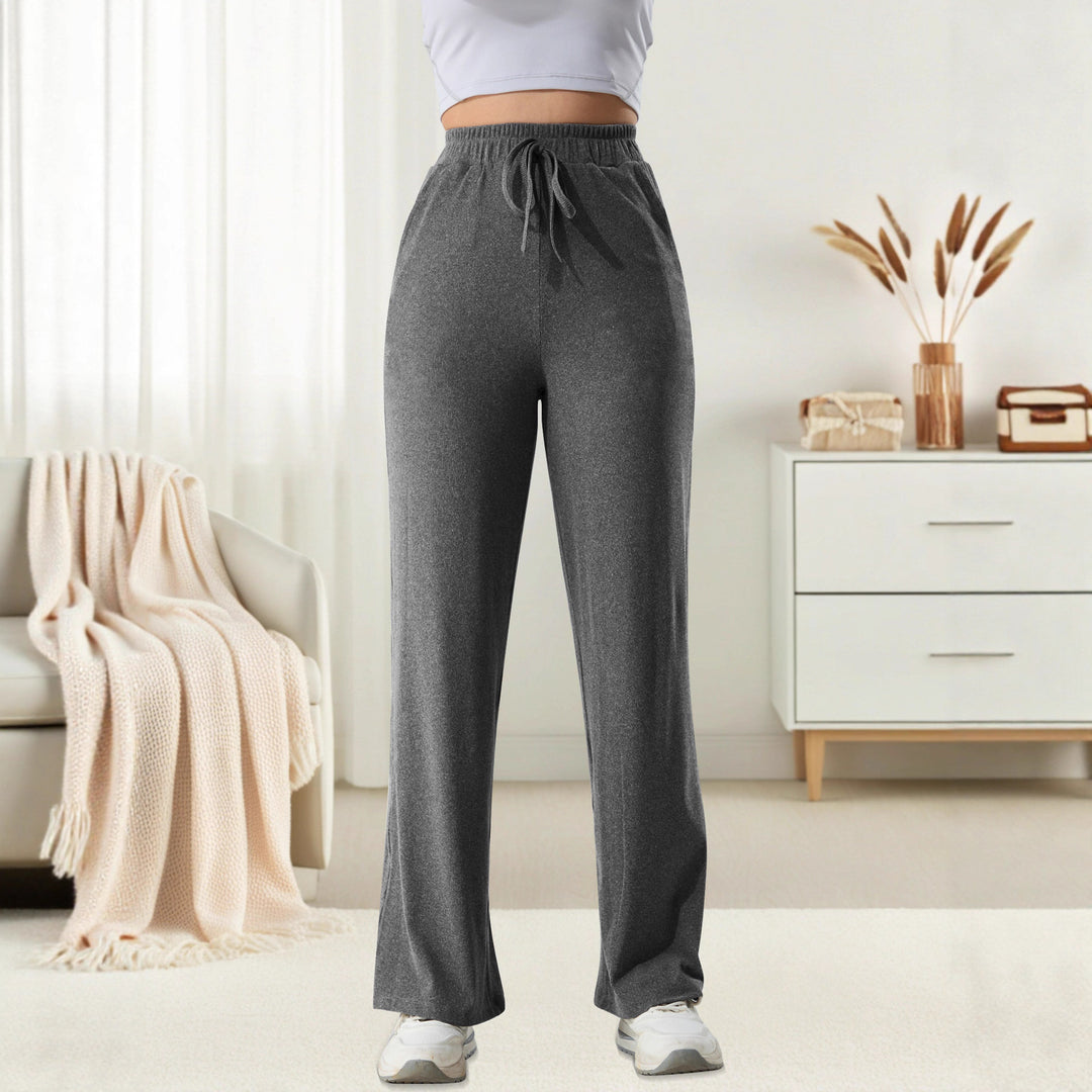 Damen weite Jersey-Loungehose mit hohem Komfortbund und Seitentaschen Shopy Nory