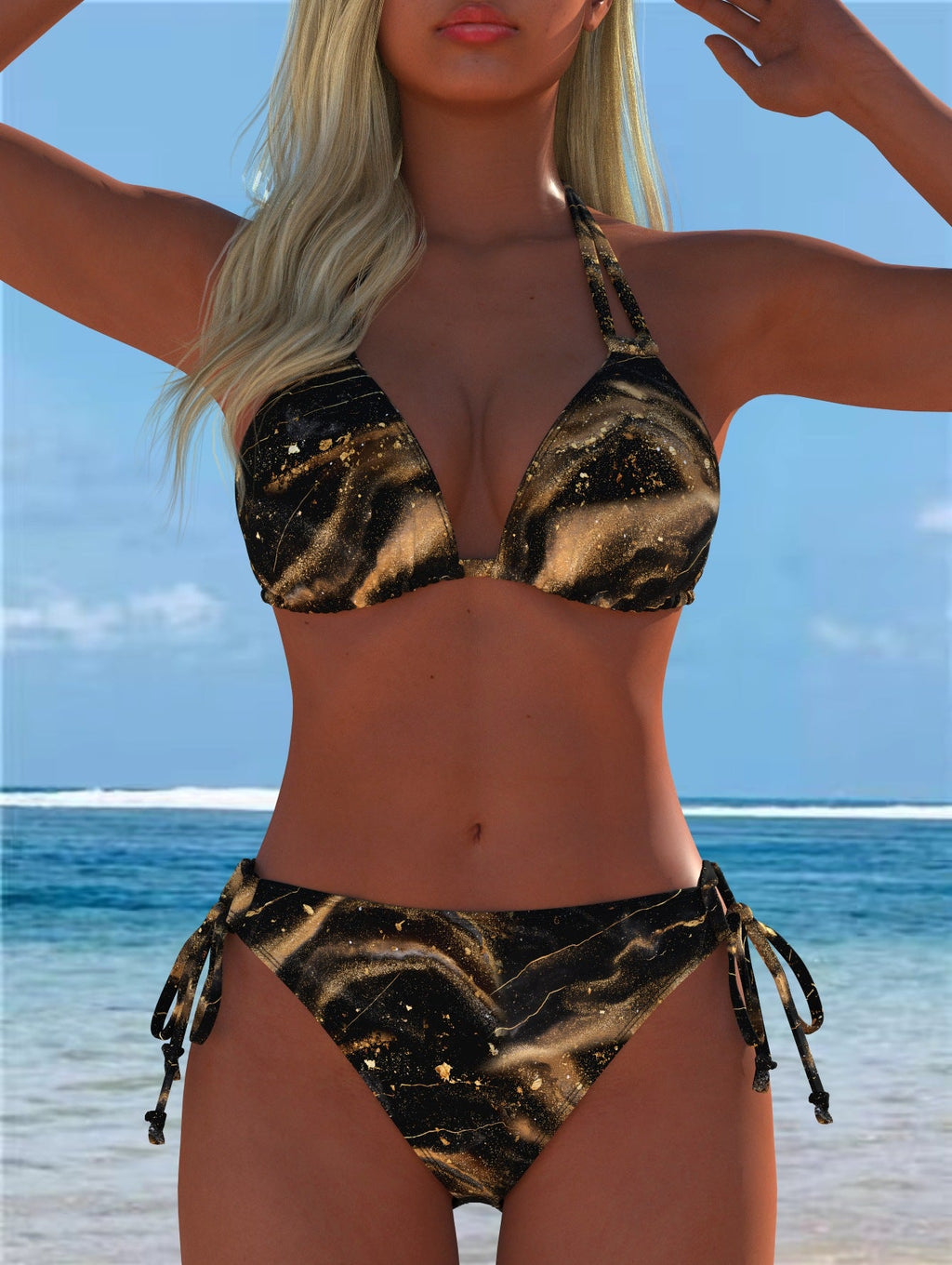 Damen Bikini-Set mit verspieltem Schnitt und trendigem Mustermix Shopnory