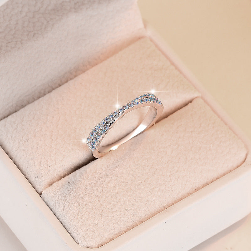Damen zarter Zirkonia Halbring Shop Nory