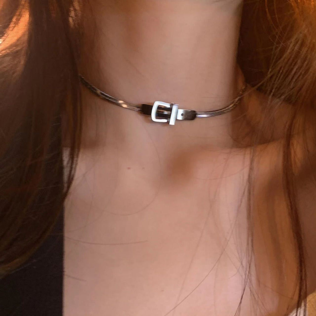 Damen elegante Kette mit modernem Schnallenverschluss Shop Nory