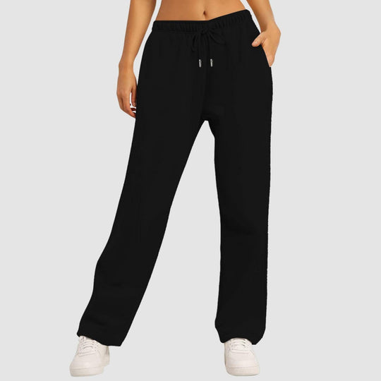 Damen nan fließende High-Waist Palazzo-Loungehose aus leichtem Jersey mit Elastikbund und praktischen Eingrifftaschen Shop Nory