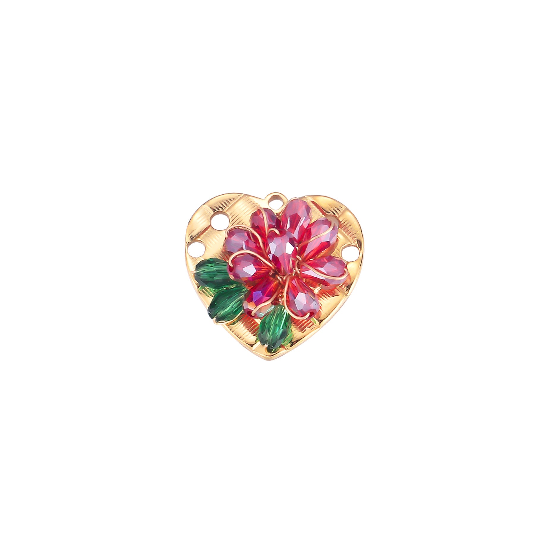 Damen dekorative Brosche in Herzform mit floralen Elementen Shop Nory
