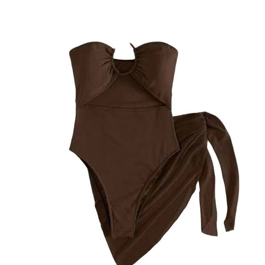 Damen Cut-Out Badeanzug mit Chic-Rock-Design und elegantem Knotendetail Shopnory