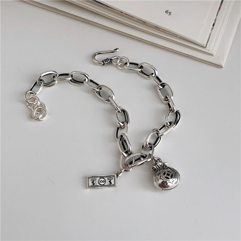 Damen-Armband mit kunstvoll gestaltetem Anhänger aus hochwertigem Metall Shop Nory