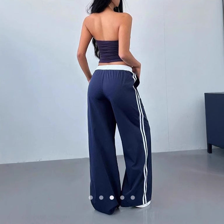 Damen Sportliche Jogginghose mit seitlichen Streifen