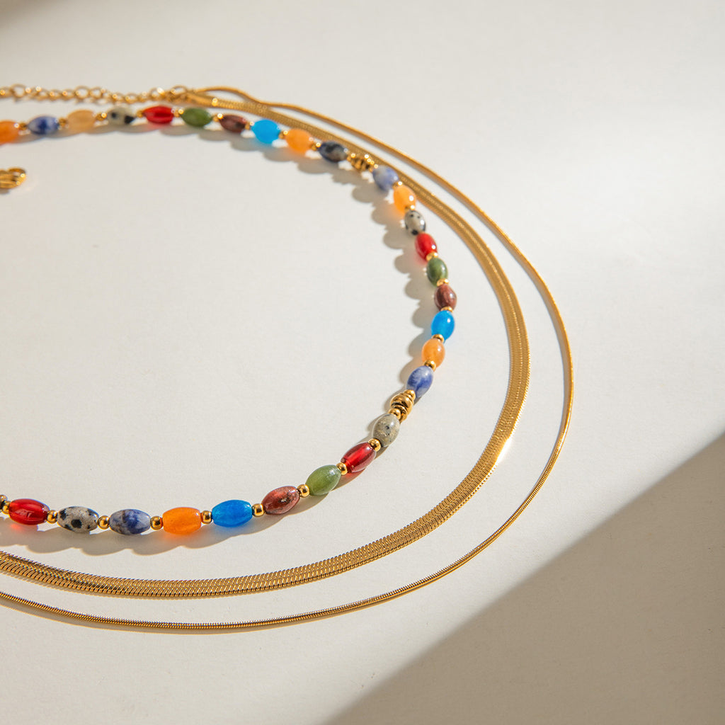 Damen Halskette mit eleganter mehrlagiger Struktur Shop Nory