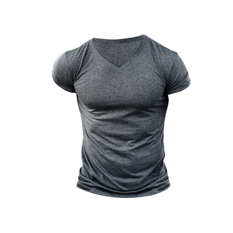 Herren V-Ausschnitt T-Shirt aus weichem Baumwollmix