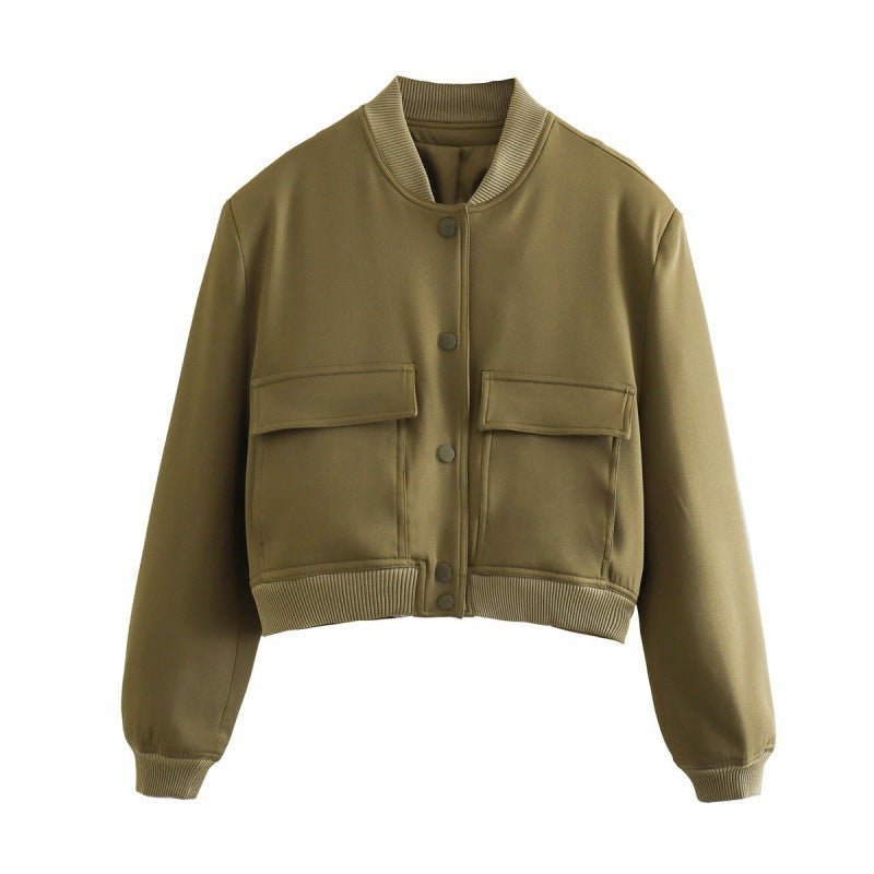 Damen Sportliche Kurzjacke mit Pattentaschen