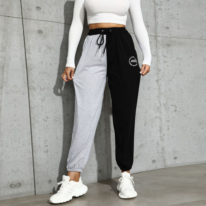 Damen Lässige Trackpant mit hohem Gummibund, Tunnelzug, Seitentaschen und elastischen Bündchen Shop Nory