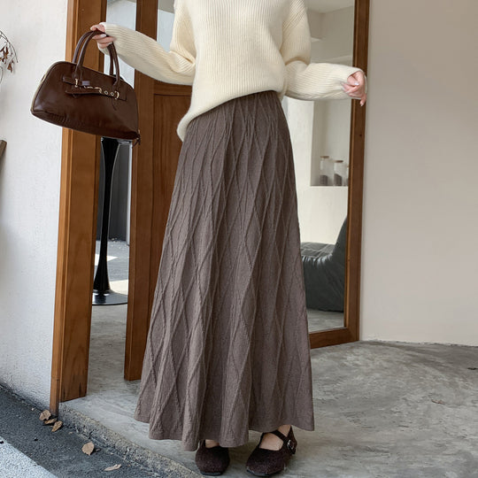 Damen Maxirock mit raffiniertem Rautenmuster Shop Nory